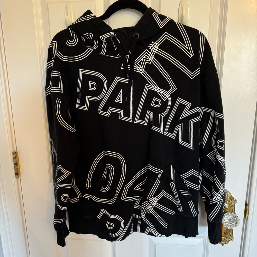 Ivy Park Black Hoodie with White Graphic Print